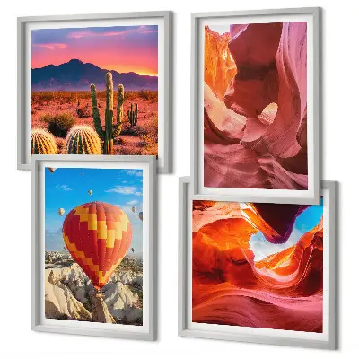 Set de cuadros modernos para salón con diseño de paisajes de gargantas desérticas