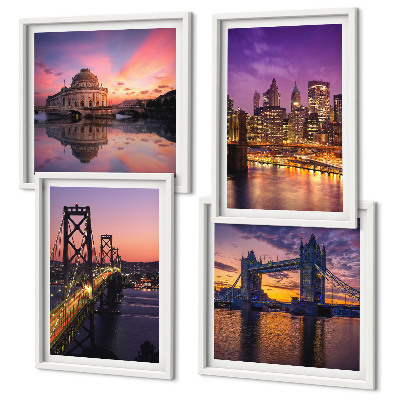 Galería de pared Puentes, sol, vistas de la ciudad