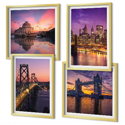 Galería de pared Puentes, sol, vistas de la ciudad