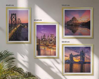 Galería de pared Puentes, sol, vistas de la ciudad