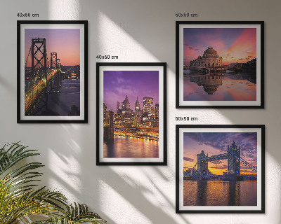 Galería de pared Puentes, sol, vistas de la ciudad