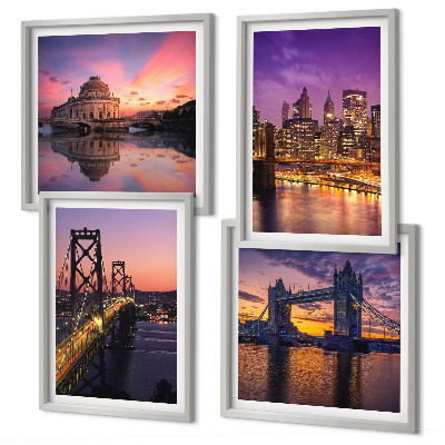 Galería de pared Puentes, sol, vistas de la ciudad