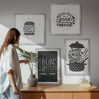 Galería de pared Eslóganes gráficos sobre comida y gastronomía
