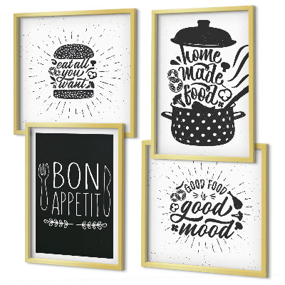 Galería de pared Eslóganes gráficos sobre comida y gastronomía