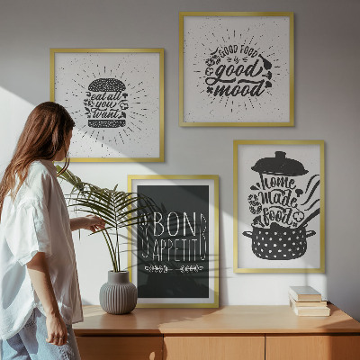 Galería de pared Eslóganes gráficos sobre comida y gastronomía