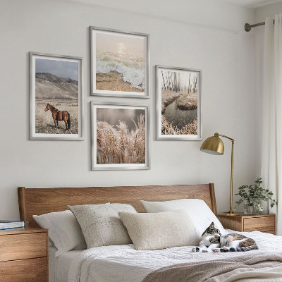 Galería de pared Caballos paisaje bosque de hierba marina