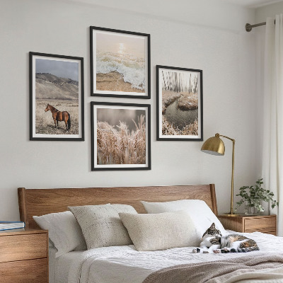 Galería de pared Caballos paisaje bosque de hierba marina