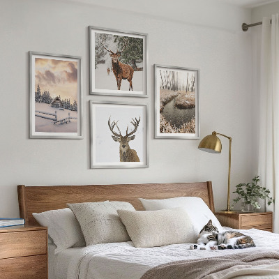 Galería de pared Paisaje invernal con ciervos