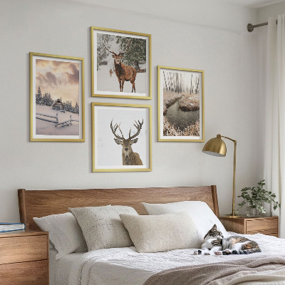 Galería de pared Paisaje invernal con ciervos
