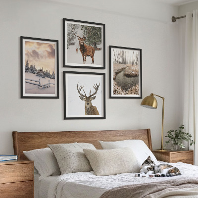 Galería de pared Paisaje invernal con ciervos