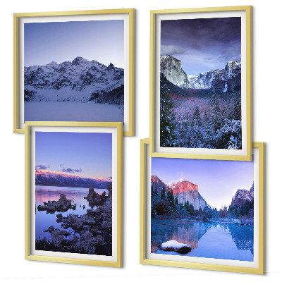 Galería de pared Paisajes de montaña, puesta de sol, agua