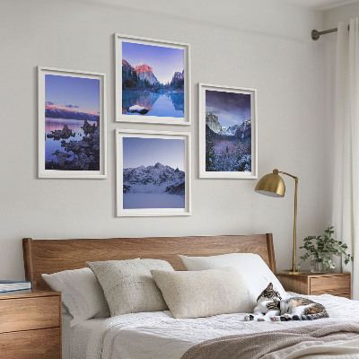 Galería de pared Paisajes de montaña, puesta de sol, agua