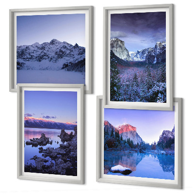 Galería de pared Paisajes de montaña, puesta de sol, agua