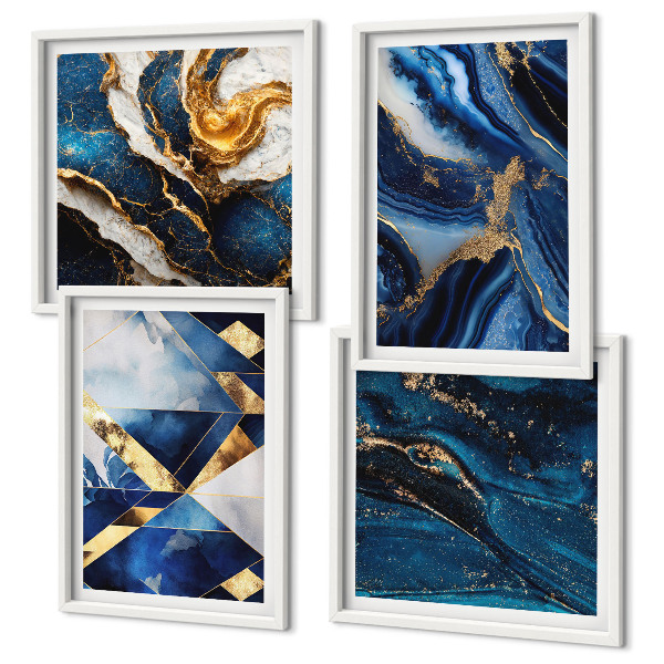 Set de 4 cuadros para salón Patrones abstractos elegantes