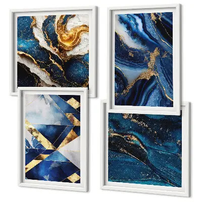 Set de 4 cuadros para salón con patrones abstractos elegantes
