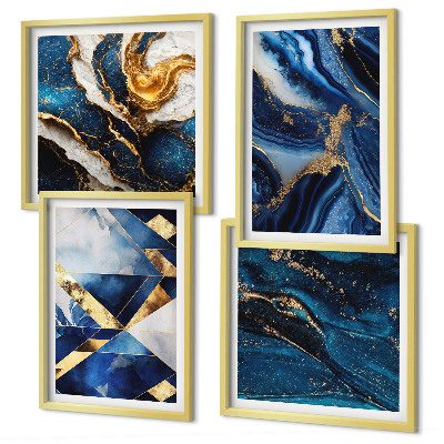 Set de 4 cuadros para salón Patrones abstractos elegantes
