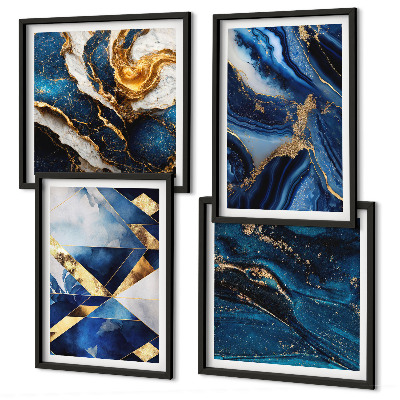 Set de 4 cuadros para salón Patrones abstractos elegantes