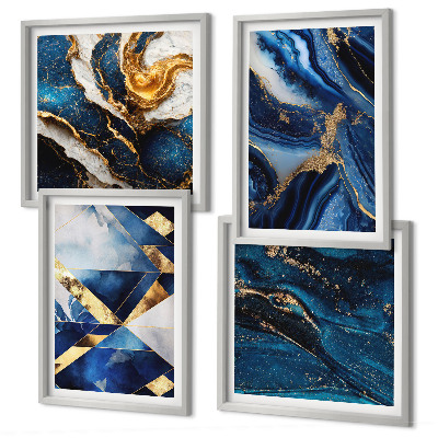 Set de 4 cuadros para salón Patrones abstractos elegantes