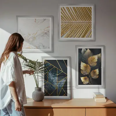 Set de cuadros modernos para salón con motivos de plantas