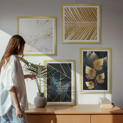 Set de cuadros modernos para salón con motivos de plantas