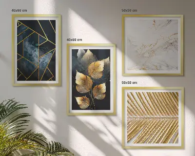 Set de cuadros modernos para salón con motivos de plantas