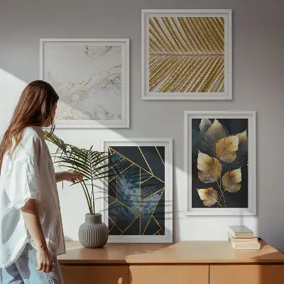 Set de cuadros modernos para salón con motivos de plantas