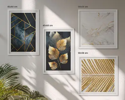 Set de cuadros modernos para salón con motivos de plantas