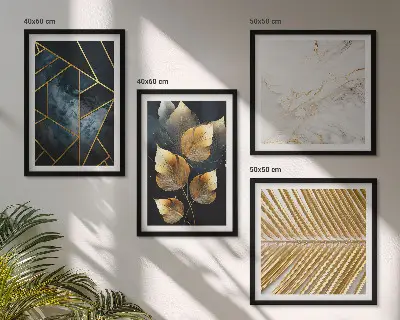Set de cuadros modernos para salón con motivos de plantas