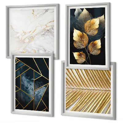 Set de cuadros modernos para salón con motivos de plantas