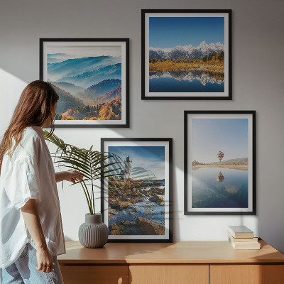 Galería de pared Vistas de la naturaleza, faro, montañas