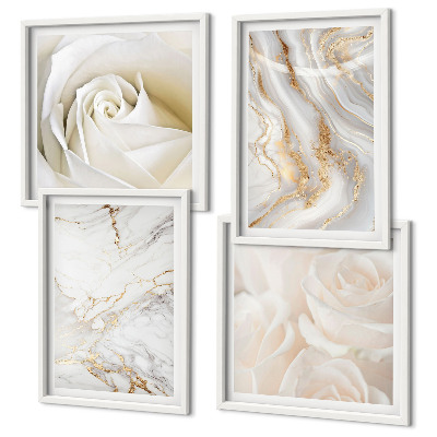 Set de cuadros modernos para salón Elegantes diseños de mármol