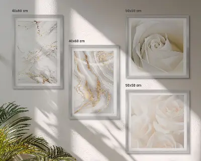 Set de cuadros modernos para salón con elegantes diseños de mármol