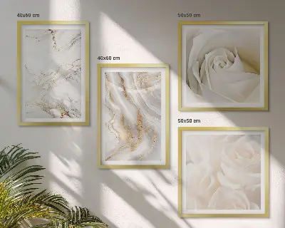 Set de cuadros modernos para salón con elegantes diseños de mármol