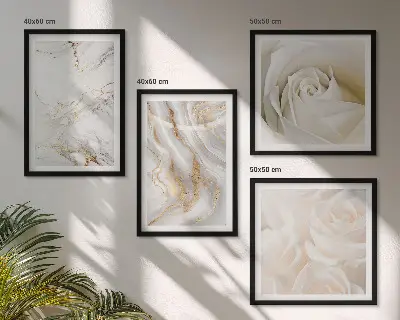 Set de cuadros modernos para salón con elegantes diseños de mármol