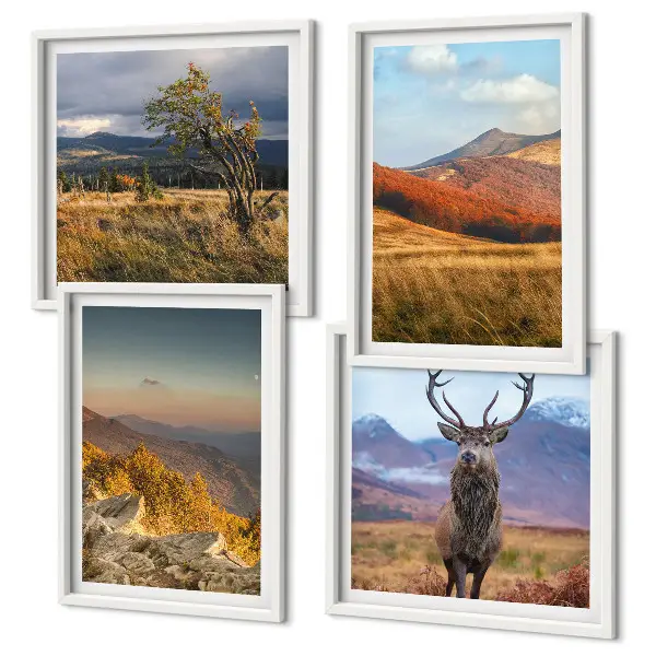 Galería de pared paisajes de montaña con hierba de ciervo