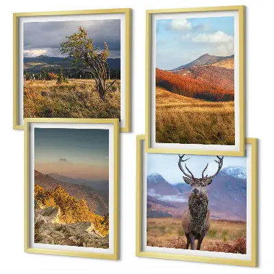 Galería de pared paisajes de montaña con hierba de ciervo