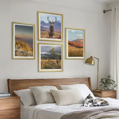 Galería de pared paisajes de montaña con hierba de ciervo