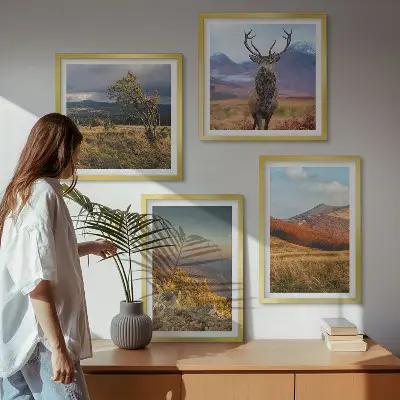 Galería de pared paisajes de montaña con hierba de ciervo