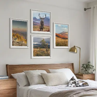 Galería de pared paisajes de montaña con hierba de ciervo