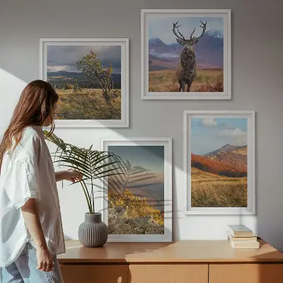 Galería de pared paisajes de montaña con hierba de ciervo