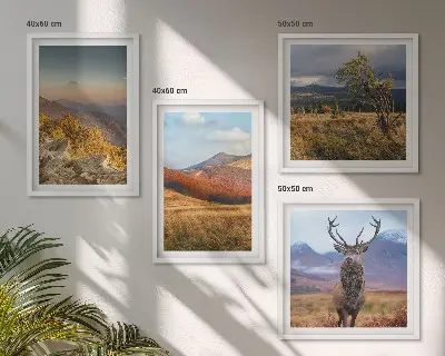 Galería de pared paisajes de montaña con hierba de ciervo