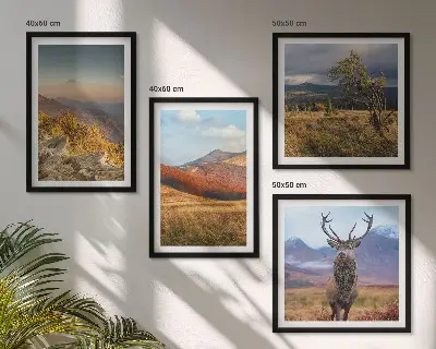 Galería de pared paisajes de montaña con hierba de ciervo