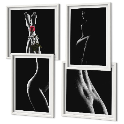 Set de cuadros modernos para salón Formas femeninas en blanco y negro
