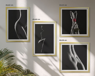 Set de cuadros modernos para salón Formas femeninas en blanco y negro