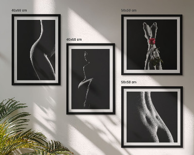 Set de cuadros modernos para salón Formas femeninas en blanco y negro