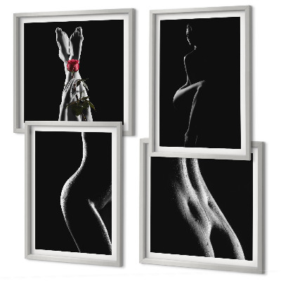 Set de cuadros modernos para salón Formas femeninas en blanco y negro