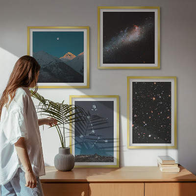 Set de 4 cuadros para salón Universo de la galaxia de Virgo
