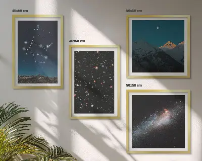 Set de cuadros modernos para salón diseño de estrellas gemelas de la galaxia