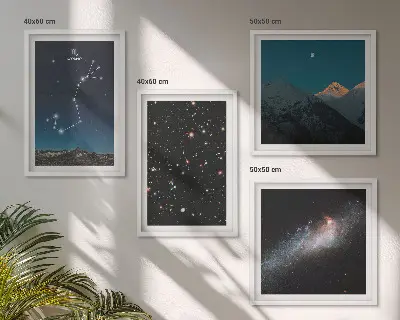 Galería de pared de paisajes espaciales y galaxias