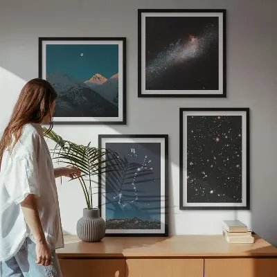Galería de pared de paisajes espaciales y galaxias